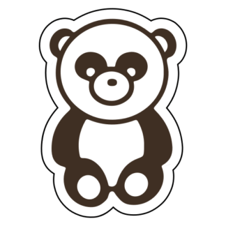 Sitting Big Nose Panda Sticker (Brown)